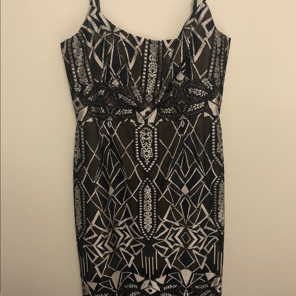 BCBG Fitted Black Lace Dress - Picture 2 of 2